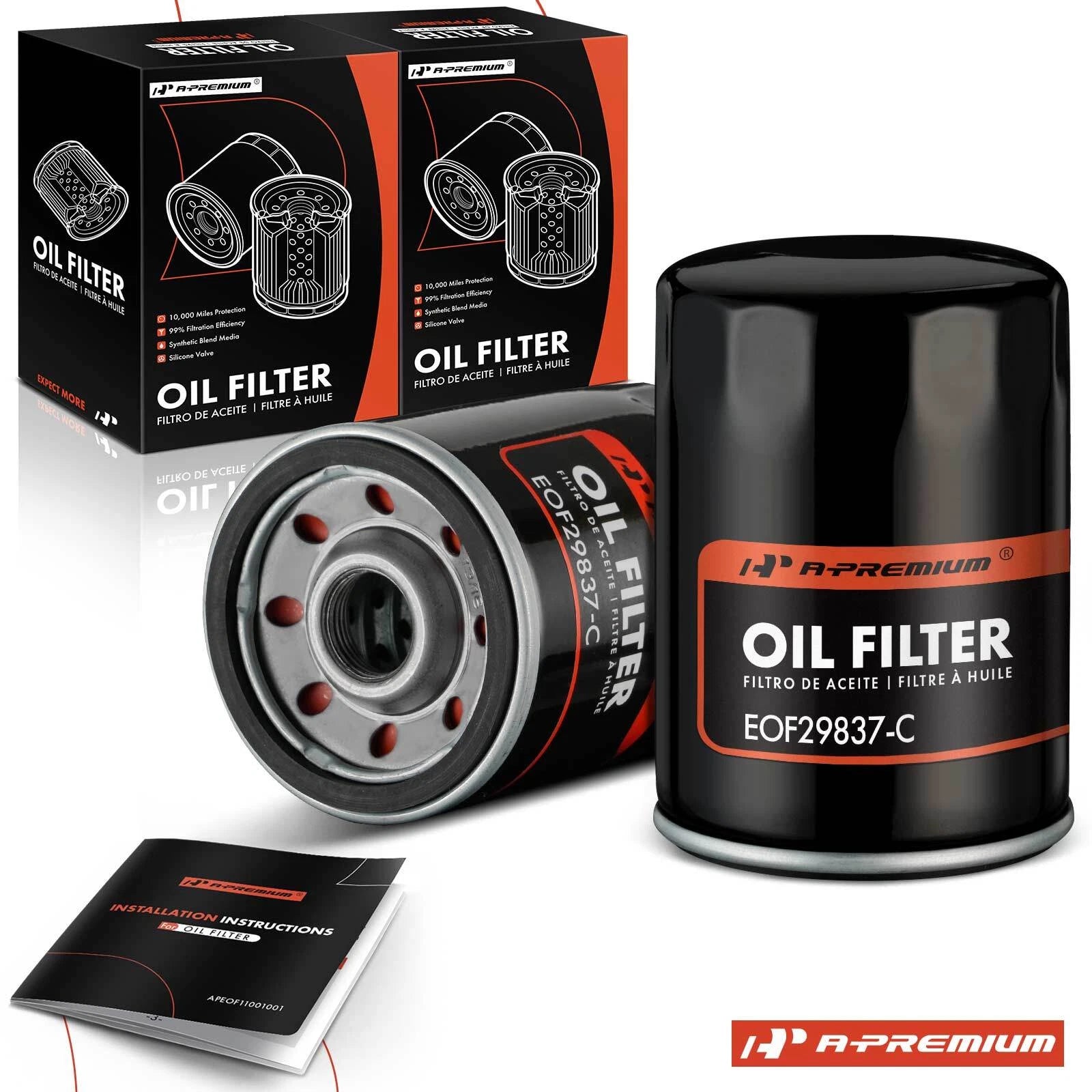 2X Engine Oil Filter for Chevy Malibu (2006–2010) Impala (2006–2011)
