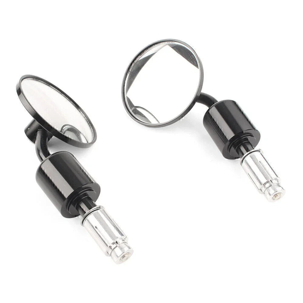 CNC Black 7/8" Round Bar End Mirrors for Universal Motorbike
