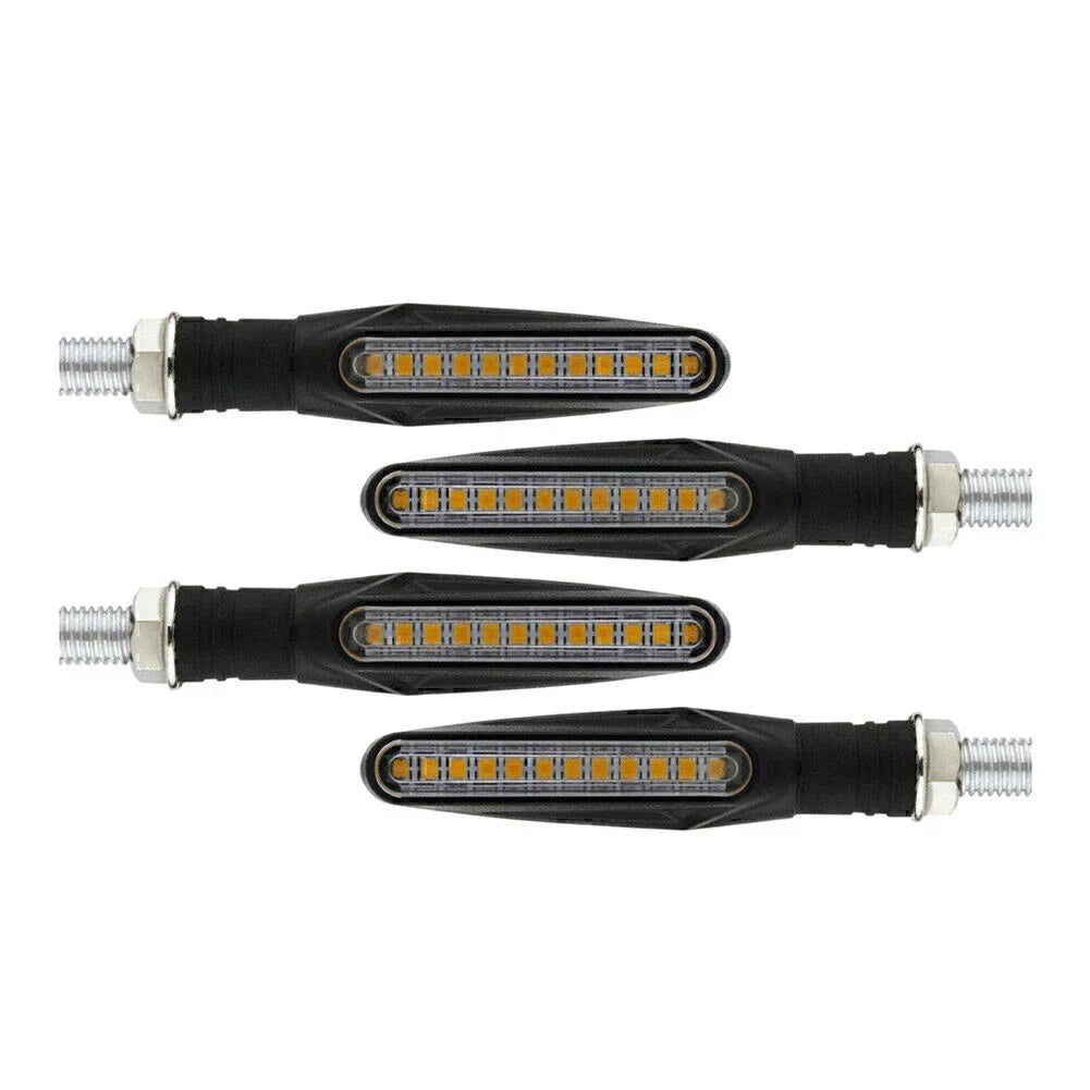 4 x Universal Motorcycle LED Amber Turn Signal Lights for Bike