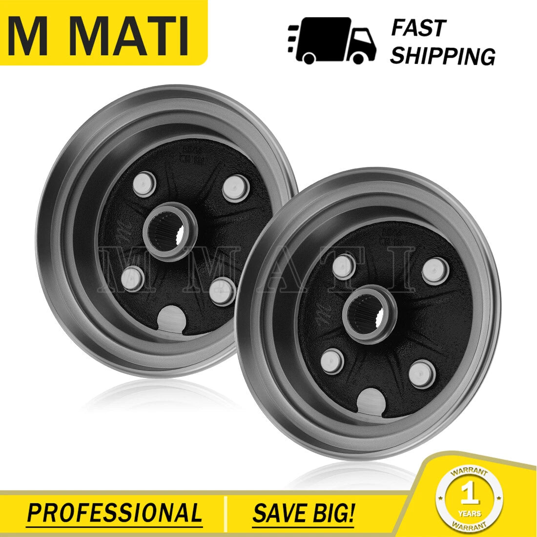 2Pcs Brake Drums for Yamaha YFB250 YFB250FW Timberwolf 250 (1994–2000)