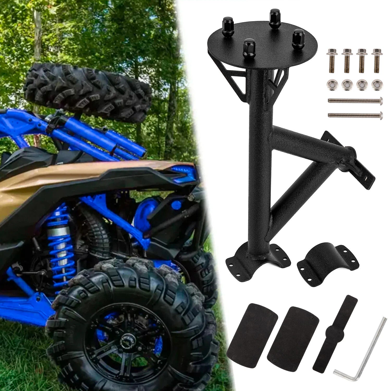 Spare Tire Carrier Mount Rack for Can Am Maverick X3/Max/Turbo (2017–2024)