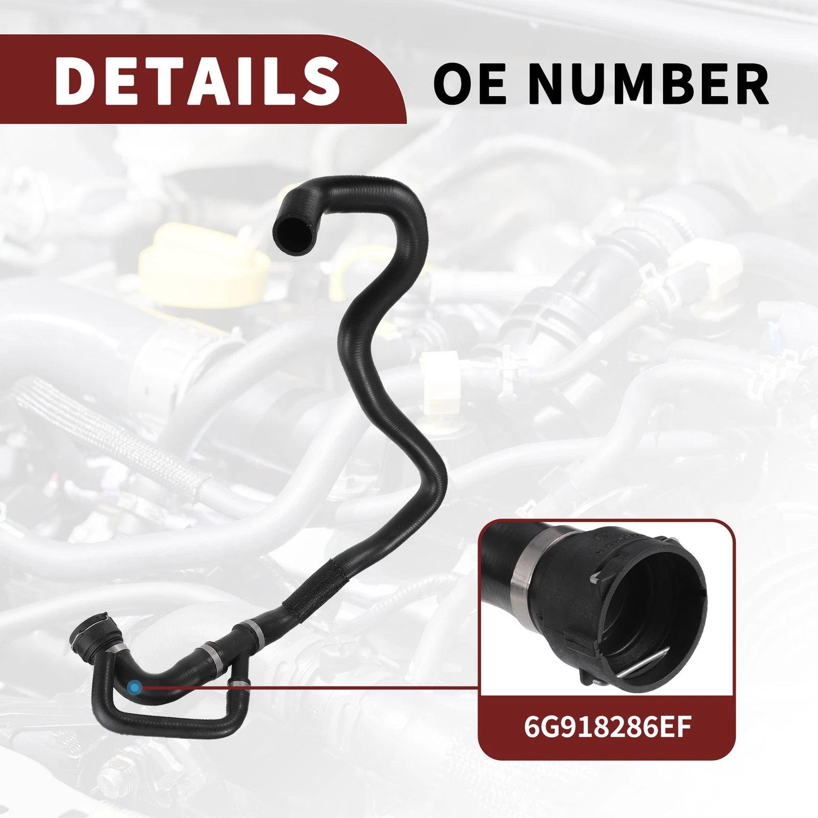 Radiator Coolant Hose for Ford Galaxy (2006–2015) No. 6G918286EF | Black