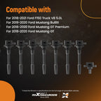 8Pcs Ignition Coils Pack for Ford F150 Mustang GT 5.0L (2018–2021) E1335