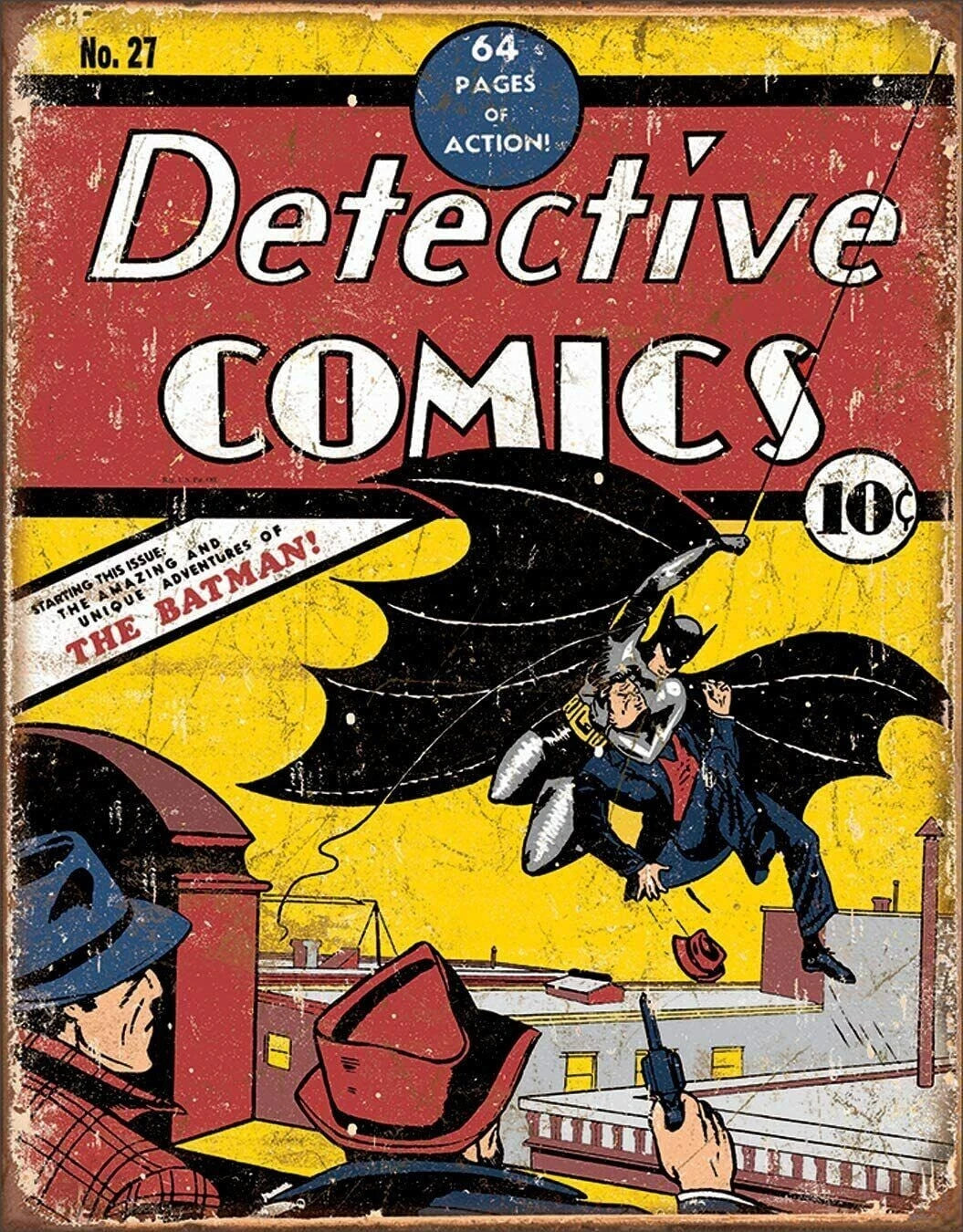 Batman Tin Metal Sign for Detective Comics (1967)