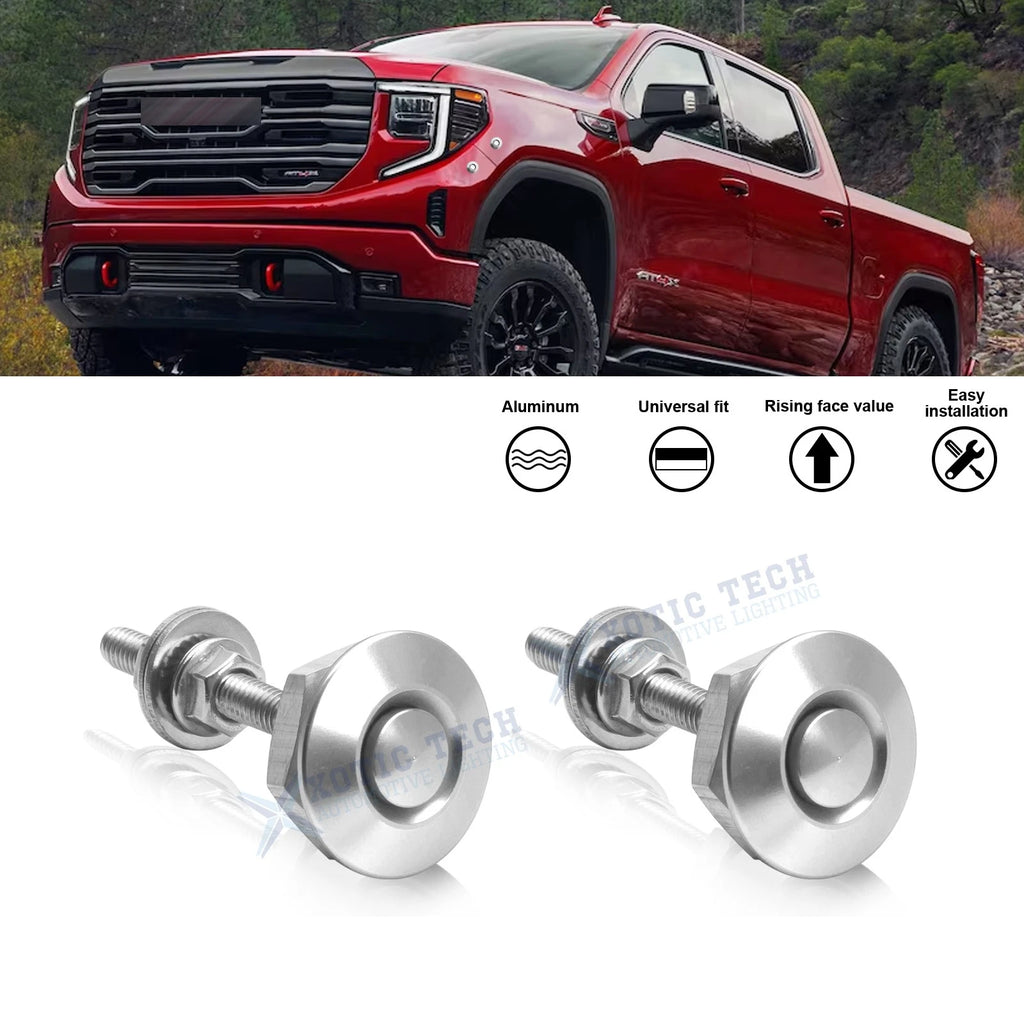 Silver Nut Front Rear Bumper Racing Style Bolt Kit for GMC (2008–2018)