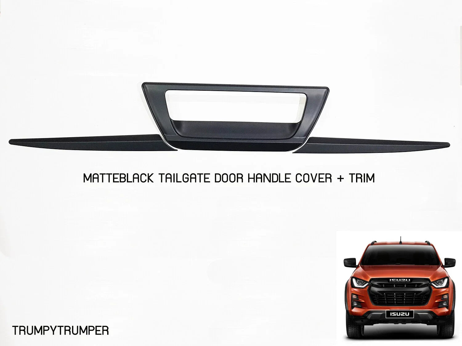 Matte Black Tailgate Handle Cover & Trim for Isuzu D-Max (2020-2021)