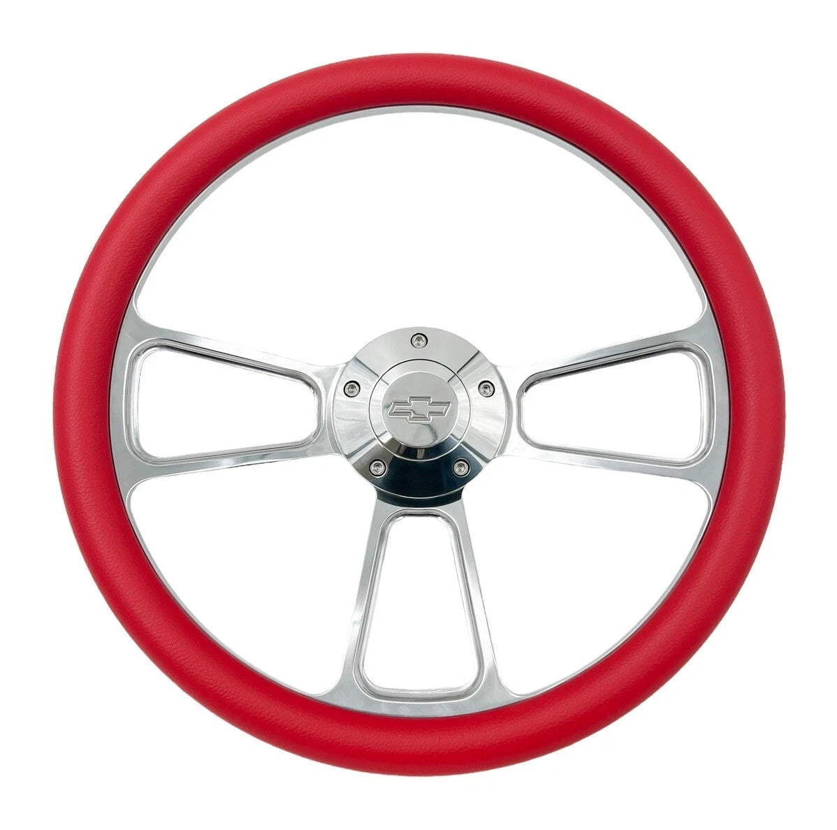 Billet Steering Wheel with Red Wrap and Chevy Bowtie Horn Button for Malibu (2013–2018)