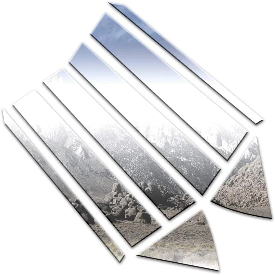 8pc Stainless Pillar Post Trim Luxury FX with Triangle Design for Lexus RX350 (2016–2022)