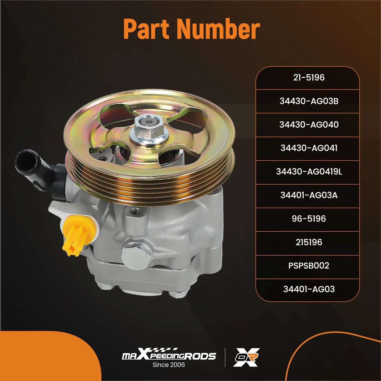 Power Steering Pump & Pulley for Subaru Legacy Outback (2005–2009)