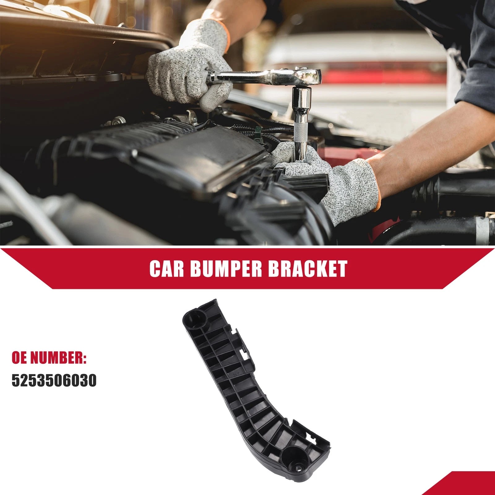 Front Right Bumper Bracket for Toyota Camry (2007–2011) No.5253506030 Black