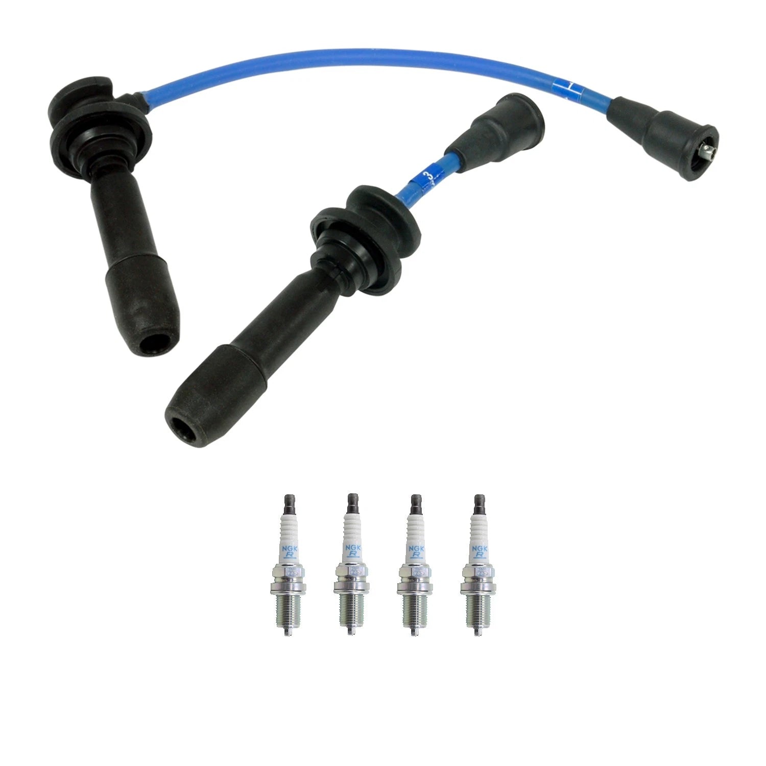 NGK 7mm Wire Set & 4 Nickel Spark Plugs for Kia Sportage (1995–2002)