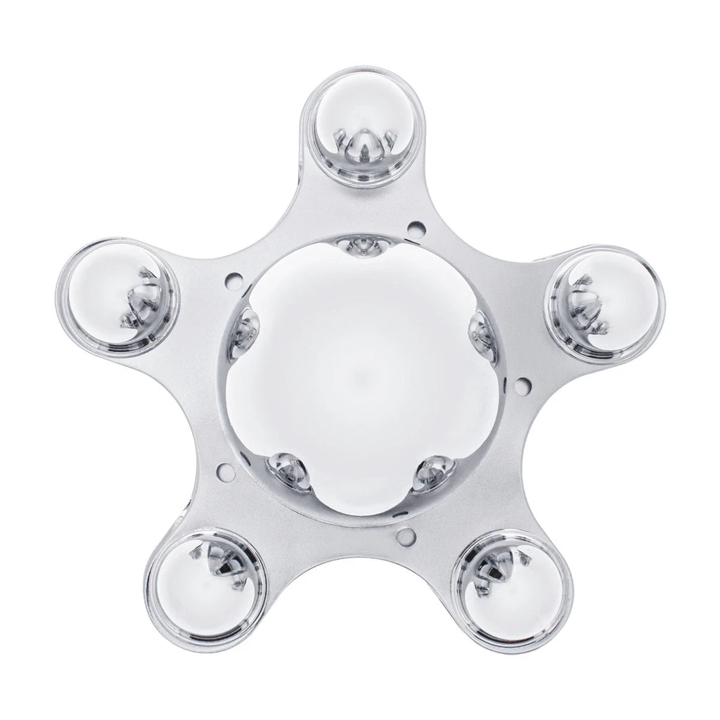 Metal Hub Caps Set of 4 Chrome 5 Lug 5 1/2 Inch for Vintage Spider Wheels (Universal)