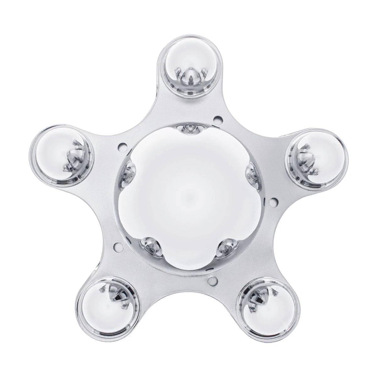 Metal Hub Caps Set of 4 Chrome 5 Lug 5 1/2 Inch for Vintage Spider Wheels (Universal)