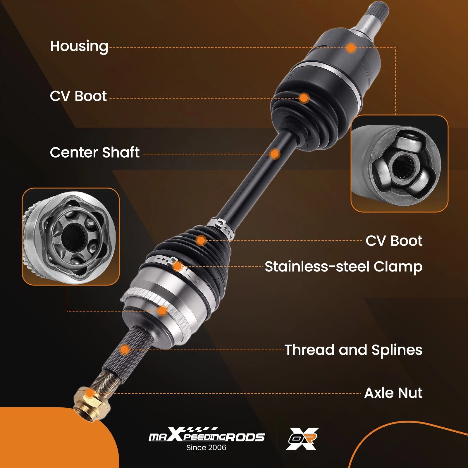 Front Left CV Axle Shaft for Toyota Corolla (2003-2008)