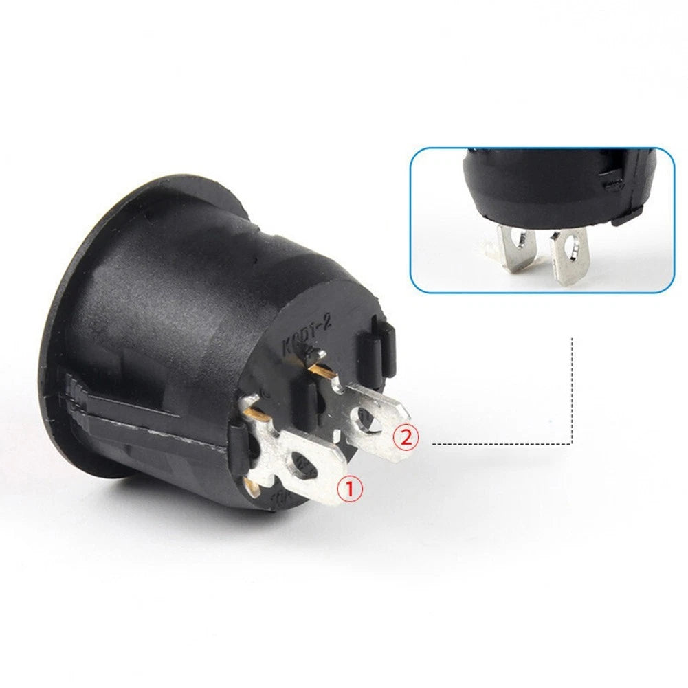 2X 12V Round Rocker Switch ON/OFF 2 Pin SPST for RV and More