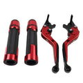 Red Extendable Brake Clutch Levers Grip Set for Kawasaki ZX10R (2011-2023)