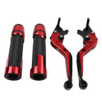 Red Extendable Brake Clutch Levers Grip Set for Kawasaki ZX10R (2011-2023)