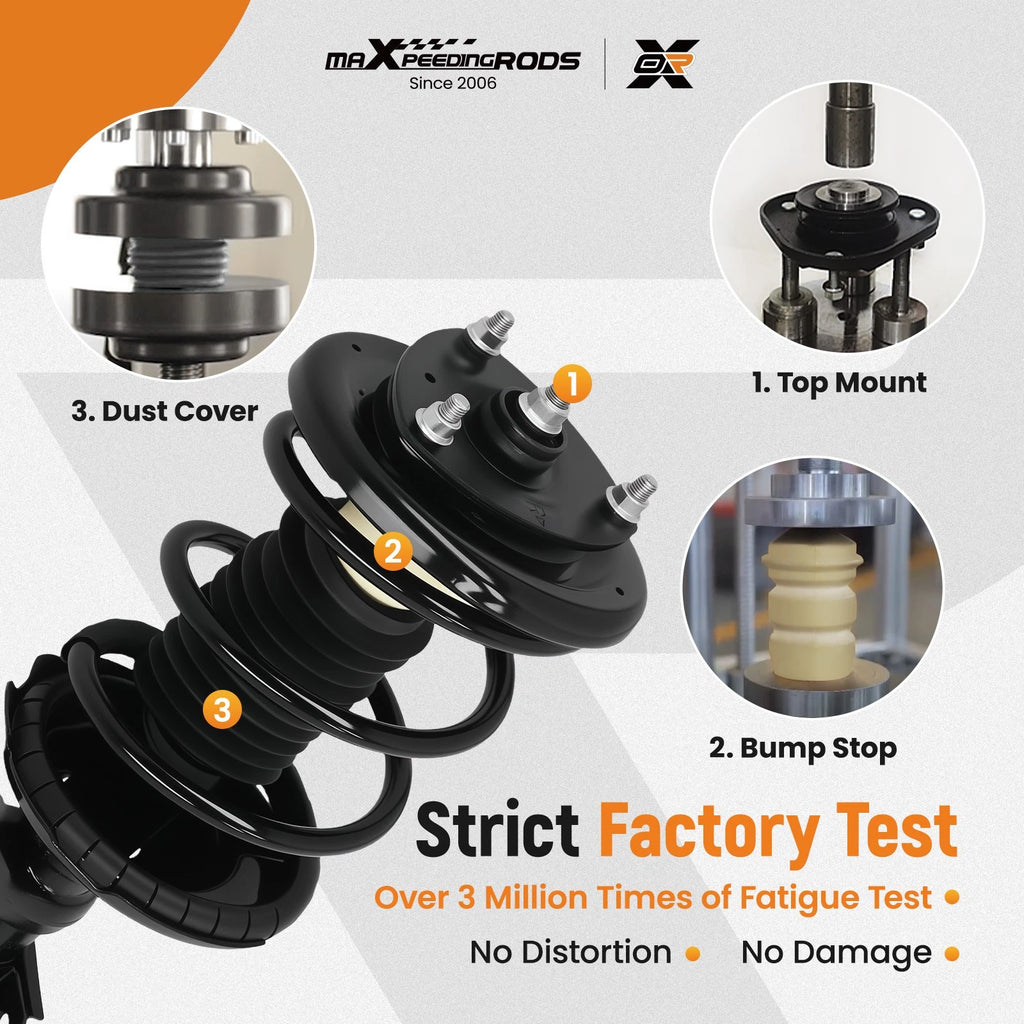 4X Complete Struts Shocks w/Coil Springs for Honda Civic (2001–2005)