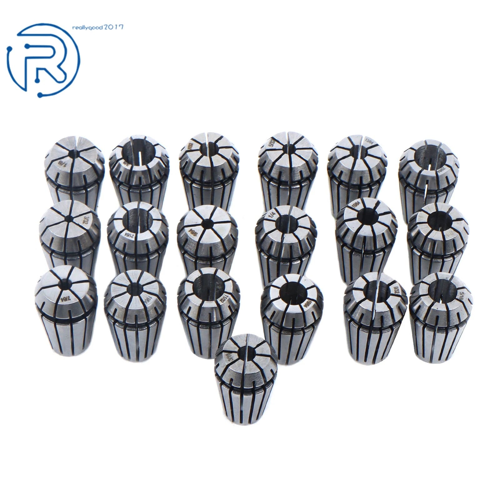 19-Pack ER16 Collet Set for (Includes 16th, 32nd, 64th Sizes)