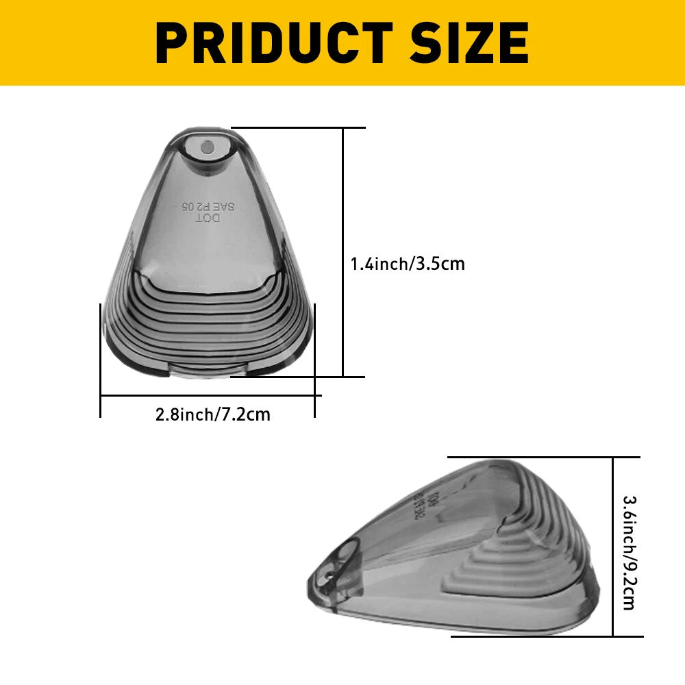 Smoked Cab Roof Running Marker Light Covers for Ford F250 F350