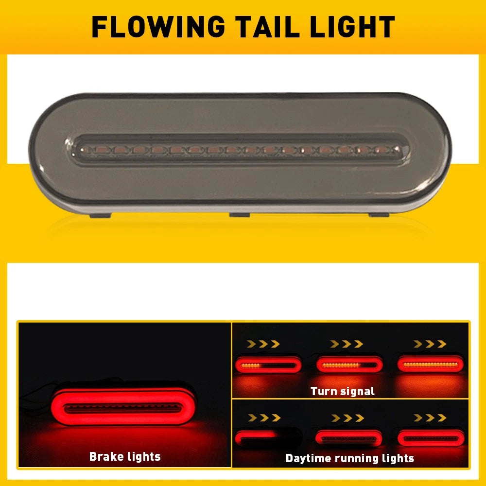 2X 16 LED 4" Round Truck Tail Trailer Stop Turn Brake Light Waterproof