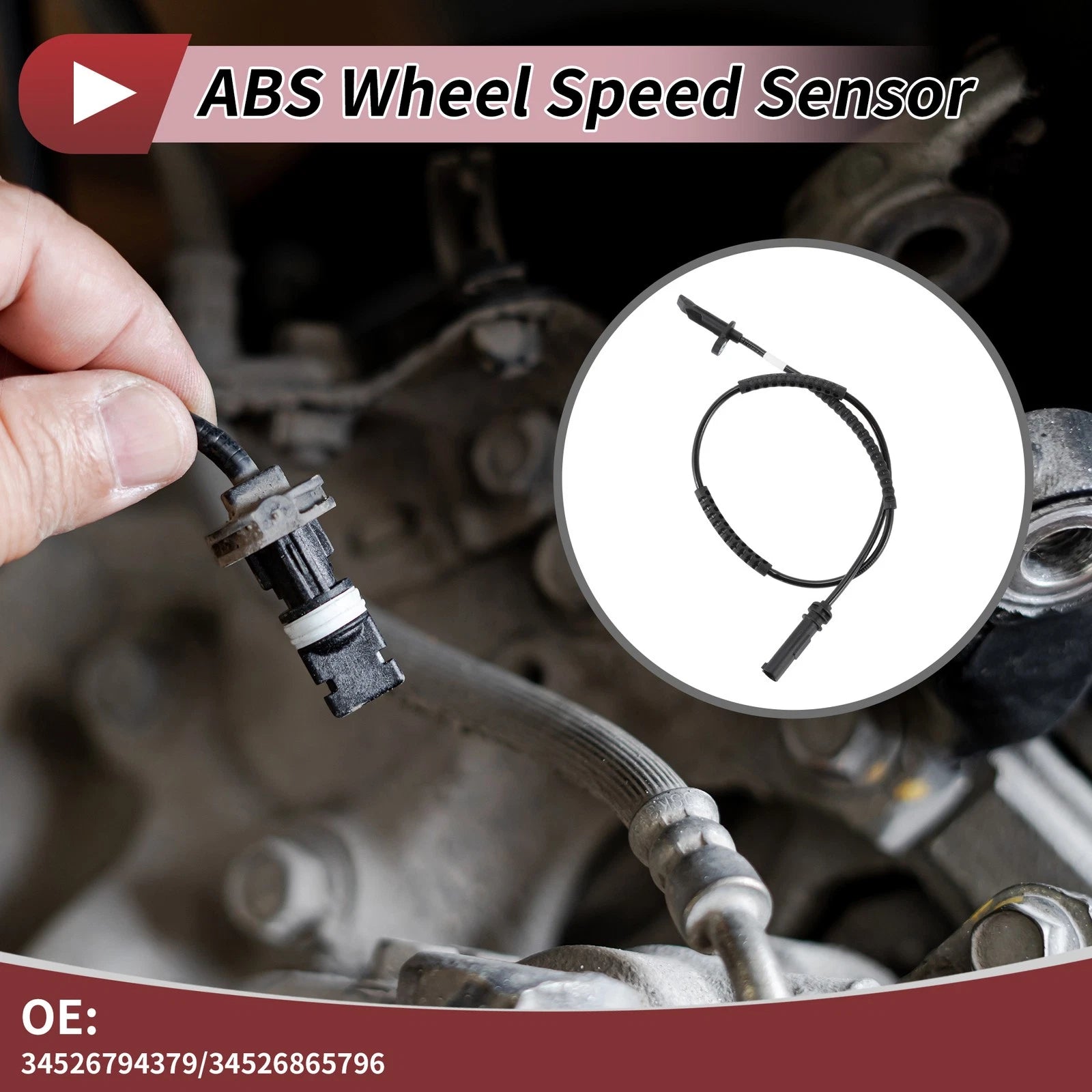 ABS Wheel Speed Sensor for BMW i3 Elektro (2014–2021) No. 34526794379/34526865796