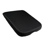 Console Armrest Cover for Dodge Ram (2002–2008) PVC Carbon Fiber White Stitch