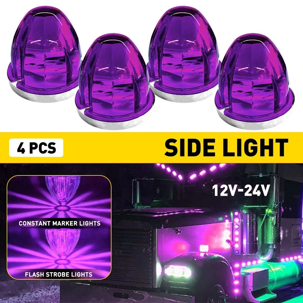 4X Purple LED Clearance Marker Light for Truck Trailer Camper (EXV)
