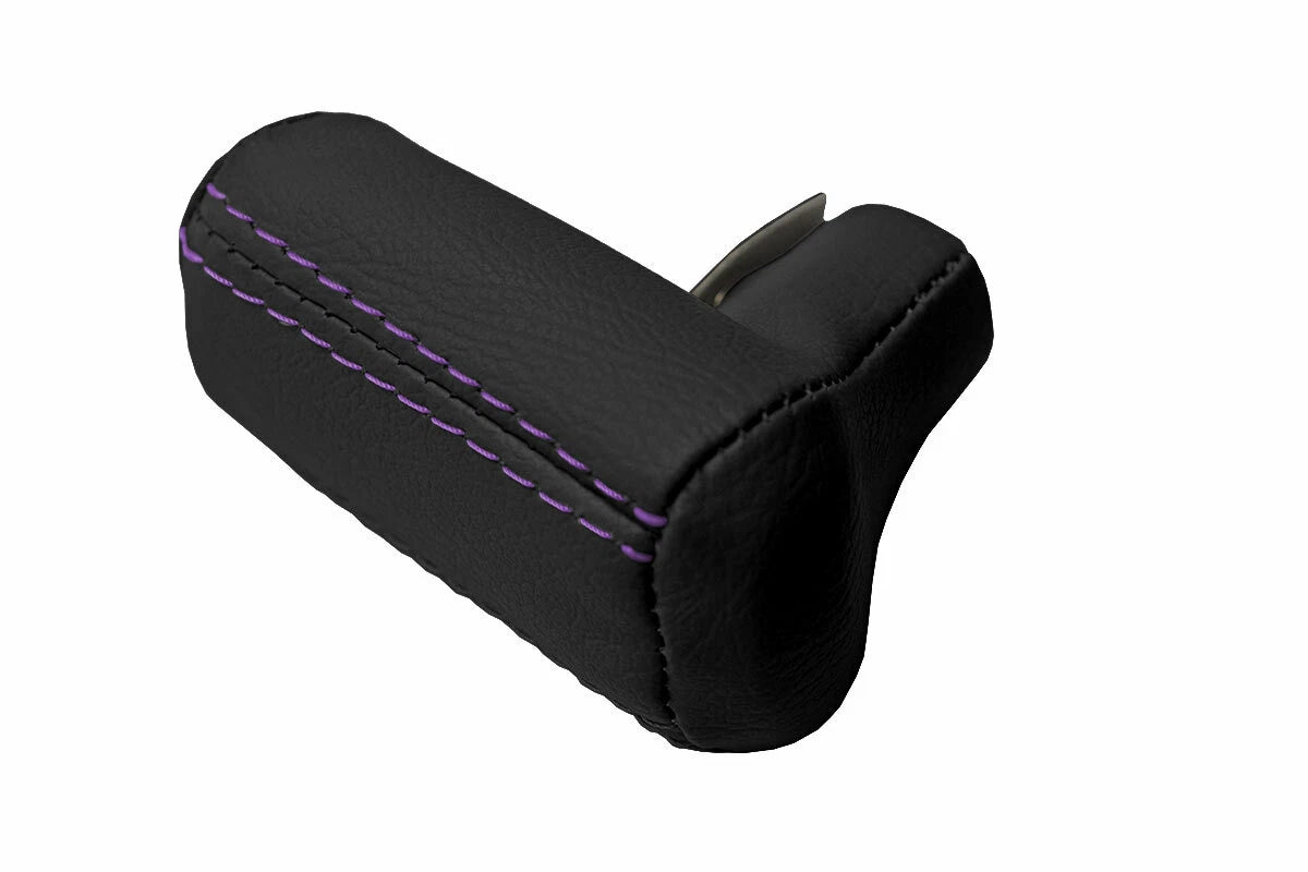 Leather Automatic Shift Gear Knob Cover for BMW E30 (1981–1991) Purple Stitch