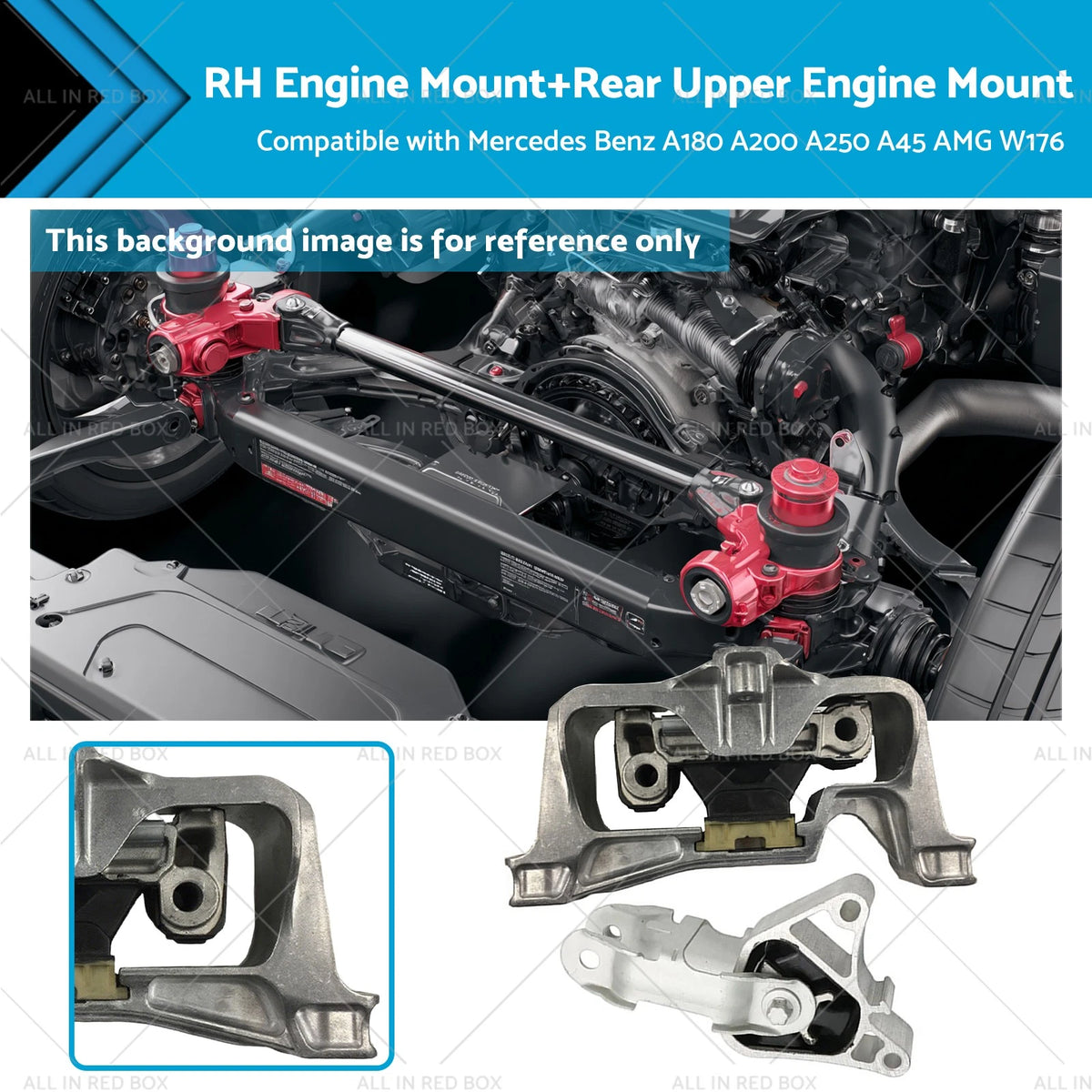 RH Engine Mount + Rear Upper Mount for Mercedes-Benz A180 A200 A250 A45 (2013–2020)