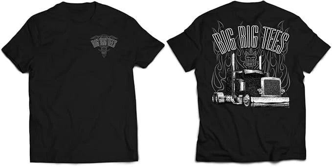 BRT Sketch Art T-Shirt for Big Rig Truckers (Black)