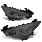 Pair of Smoked Housing Projector Headlights for Mazda 3 (2014–2016)