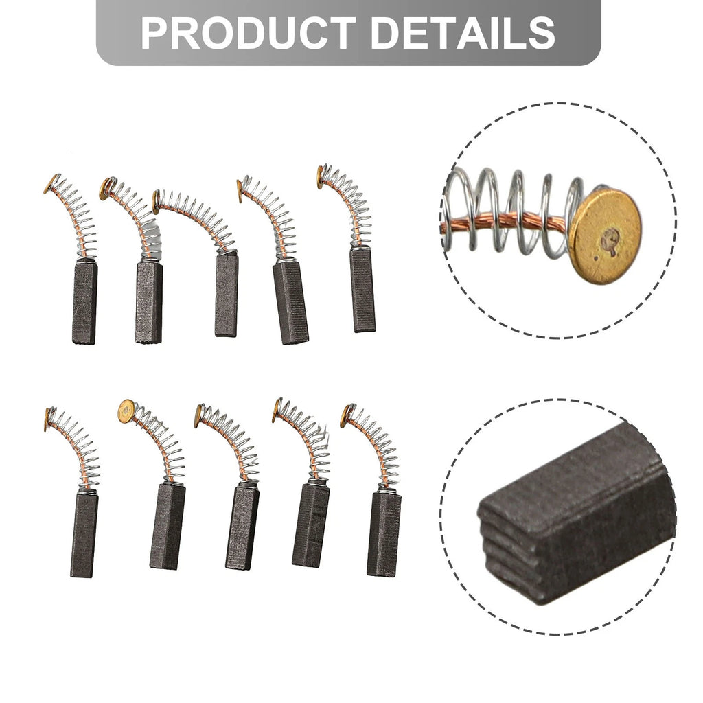 10X Carbon Brush Set 20mm x 5mm for Automotive Applications