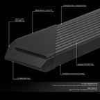 Set of 2 Running Boards for Silverado Sierra Extended Cab (2019–2022)