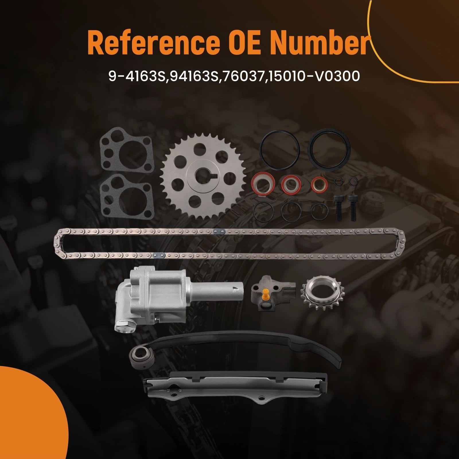Engine Timing Chain Set for Nissan D21 2.4L SOHC (1990–1997) KA24E 94163S