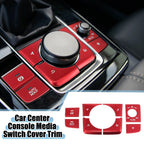 8pcs Center Console Media Panel Handbrake Cover Trim for Mazda 3 (2019–Present) Red
