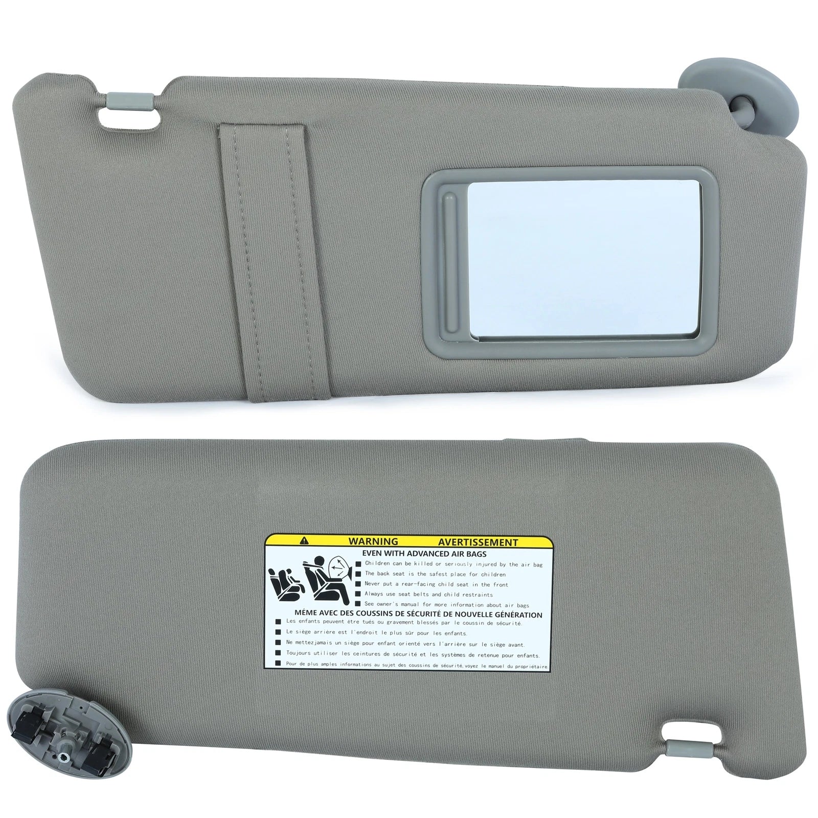 2X Gray Sun Visor Pair for Toyota Camry (2007–2011) Left & Right