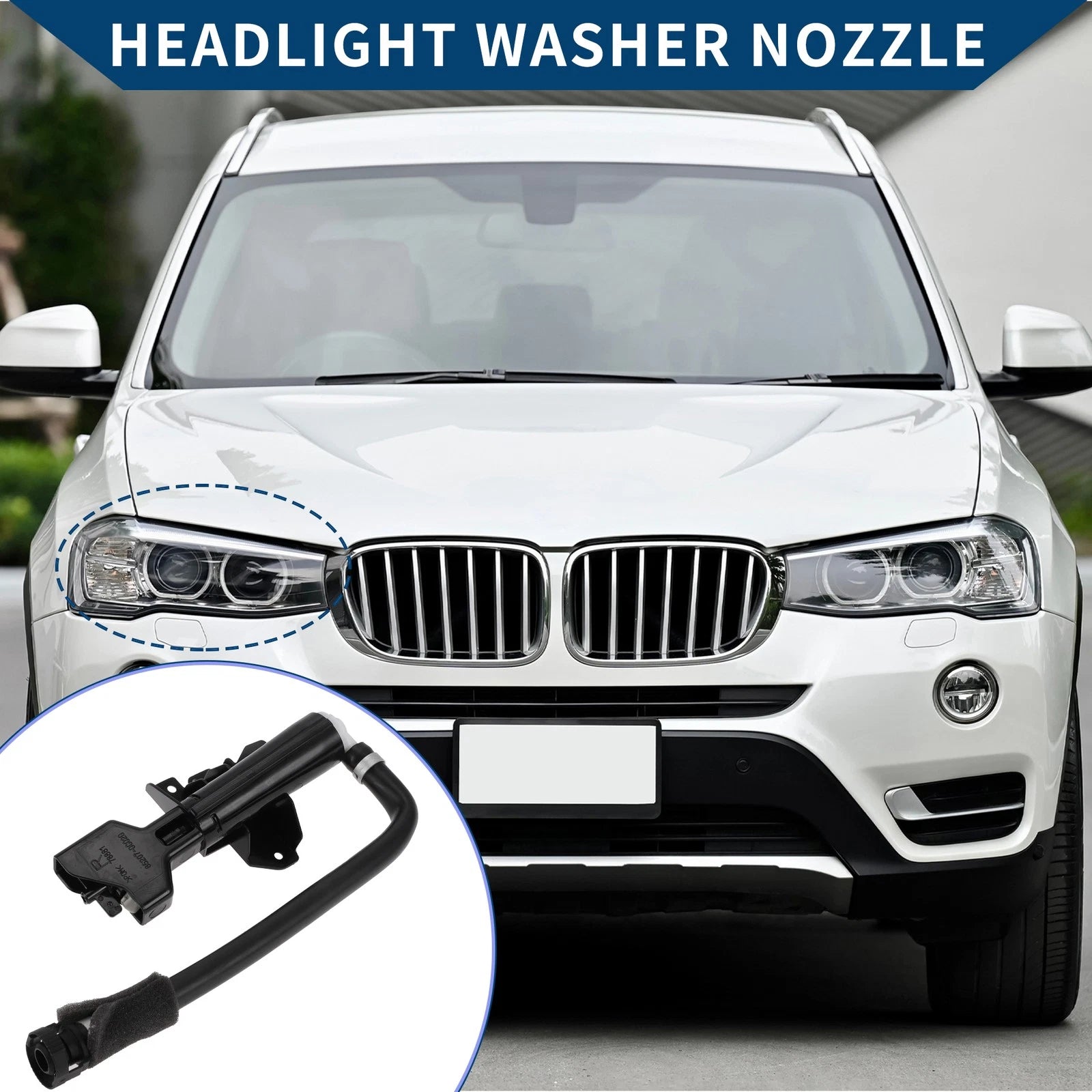 Front Passenger Side Headlight Washer Nozzle for Toyota Sequoia (2001–2022) No. 852070C020