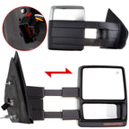 Set of 2 Chrome Power Heated Puddle Lamp Turn Signal Side Tow Mirrors for F150 (2007–2014)