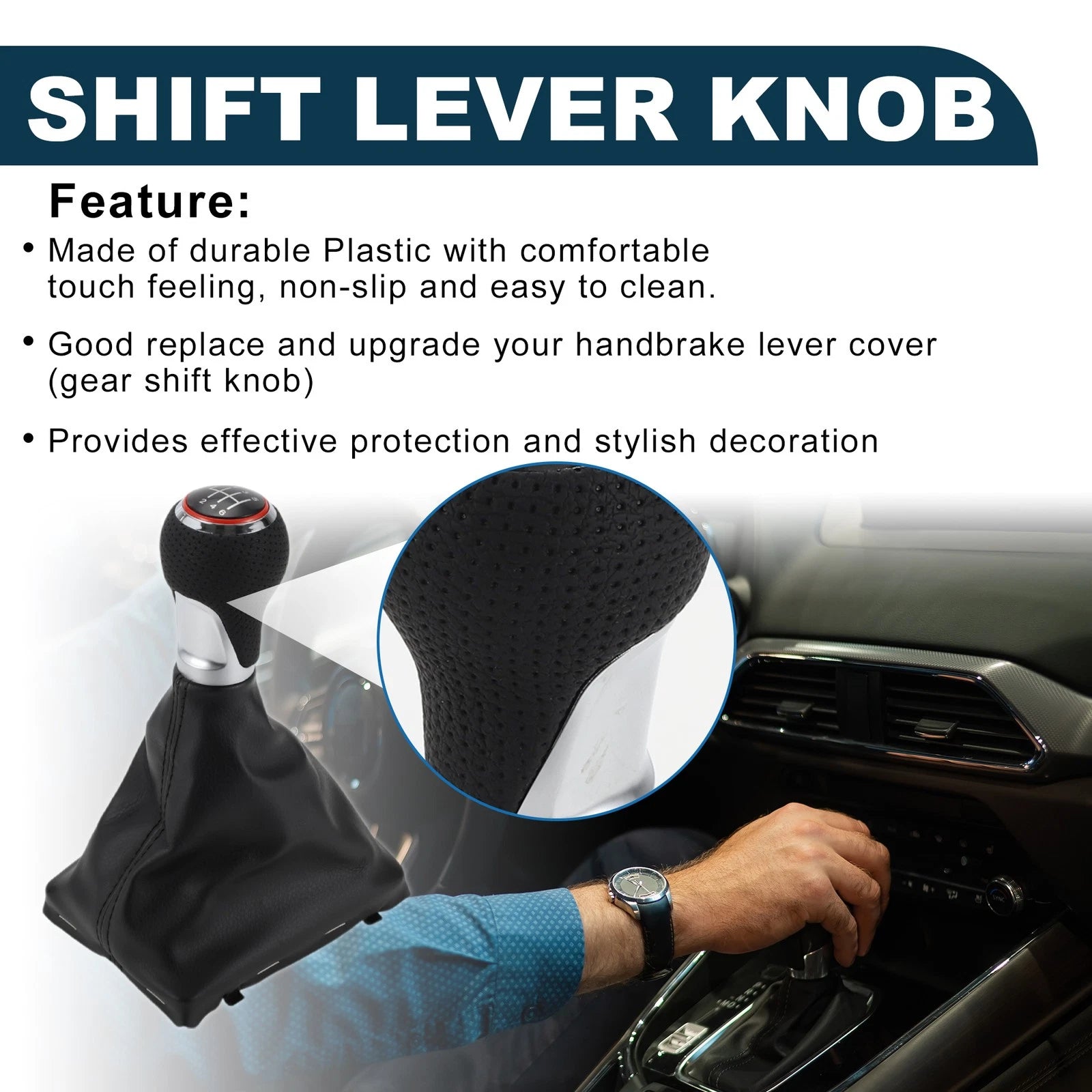 6 Speed Shift Knob with Boot Cover No. 8K0863278H for Audi A4 (2008–2016)