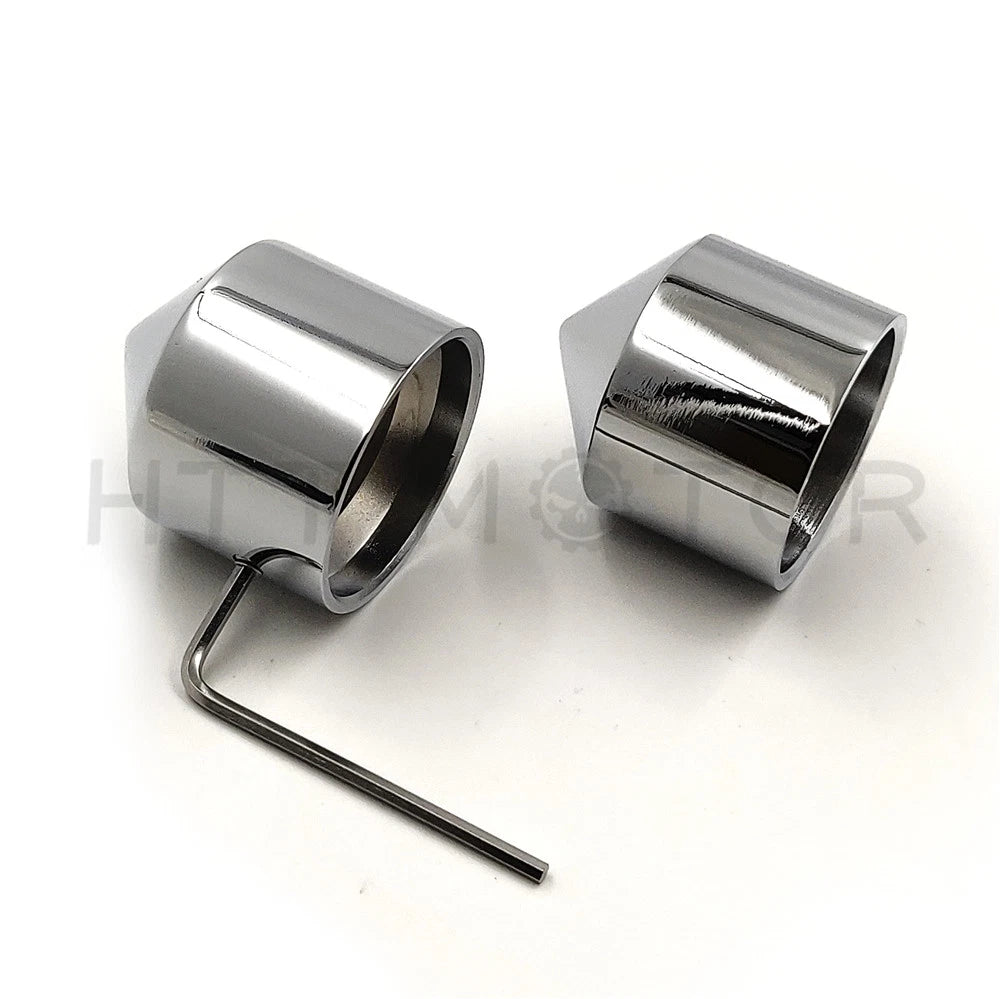 28mm Front Axle Nut Covers for Harley Choppers, Honda, Suzuki, Kawasaki, Yamaha