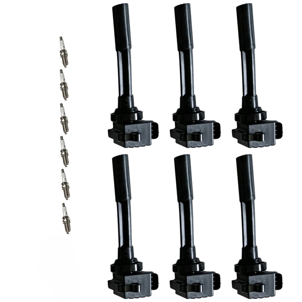 Set of 6 Ignition Coils & Iridium Spark Plugs for Honda Acura Isuzu V6 (2000–2010)