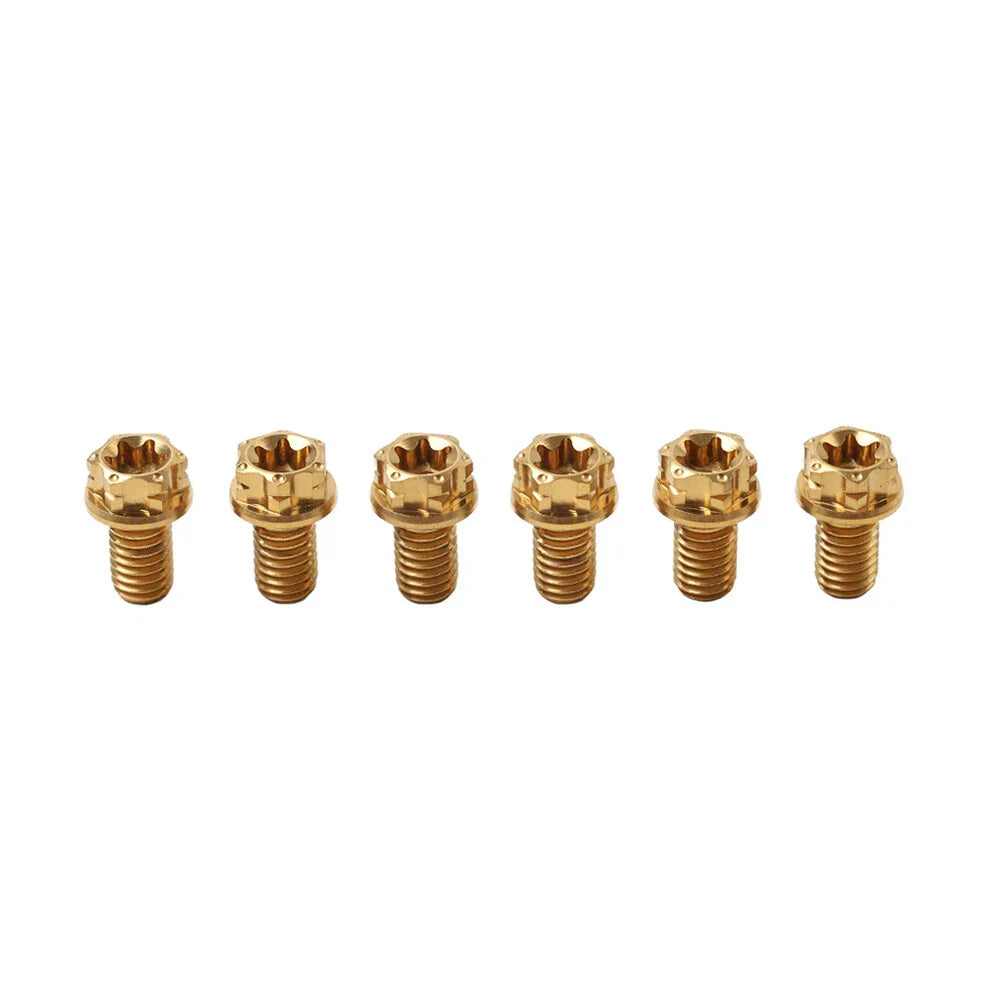 6pcs M6x20mm Titanium Torx Head Flange Bolts for Bike Motorcycle