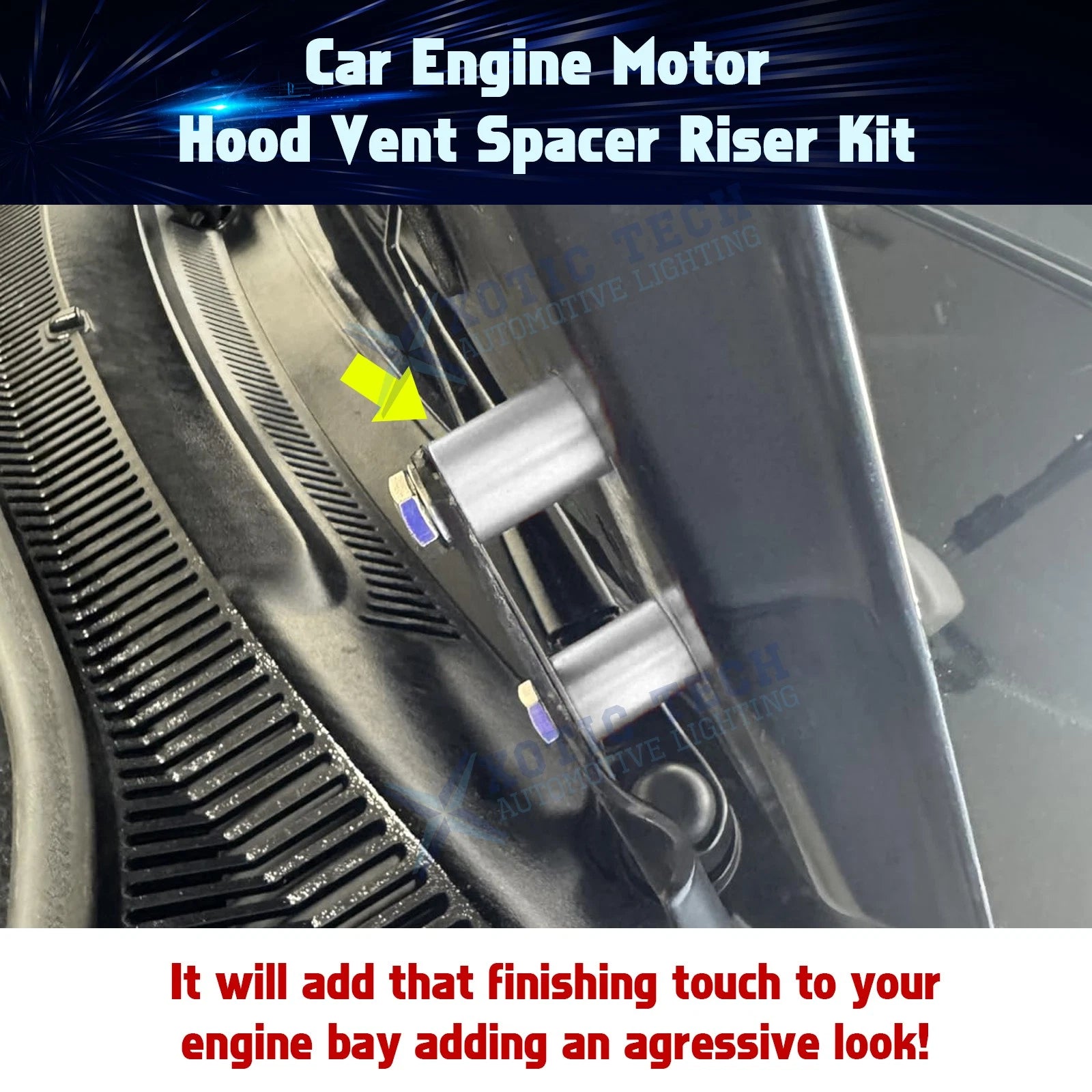 Engine Motor Hood Vent Spacer Riser Kit for Universal (2010-2020)