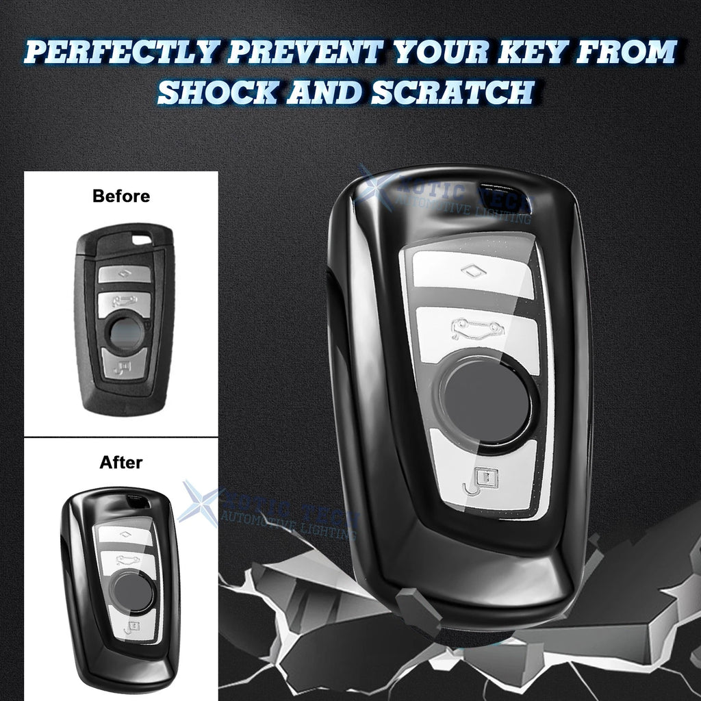 2PCS Black Remote Key Fob Shell Cover for BMW 2-5 Series X3 X4 (2011-2020)