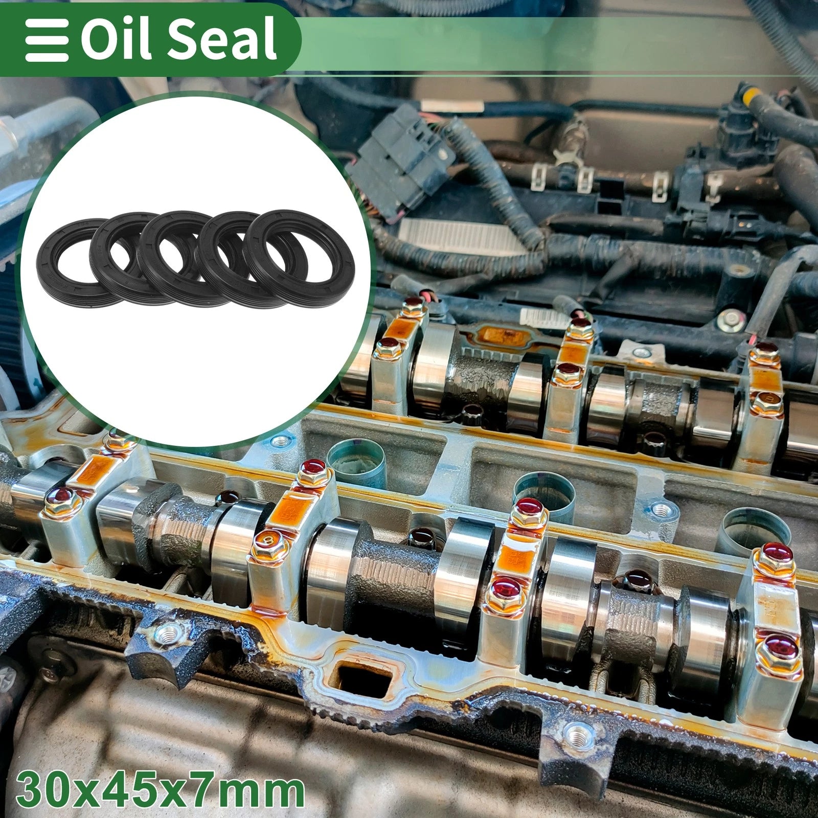 Set of 5 Oil Seal TG4 Lip Seal Ring NBR Rubber 30x45x7mm