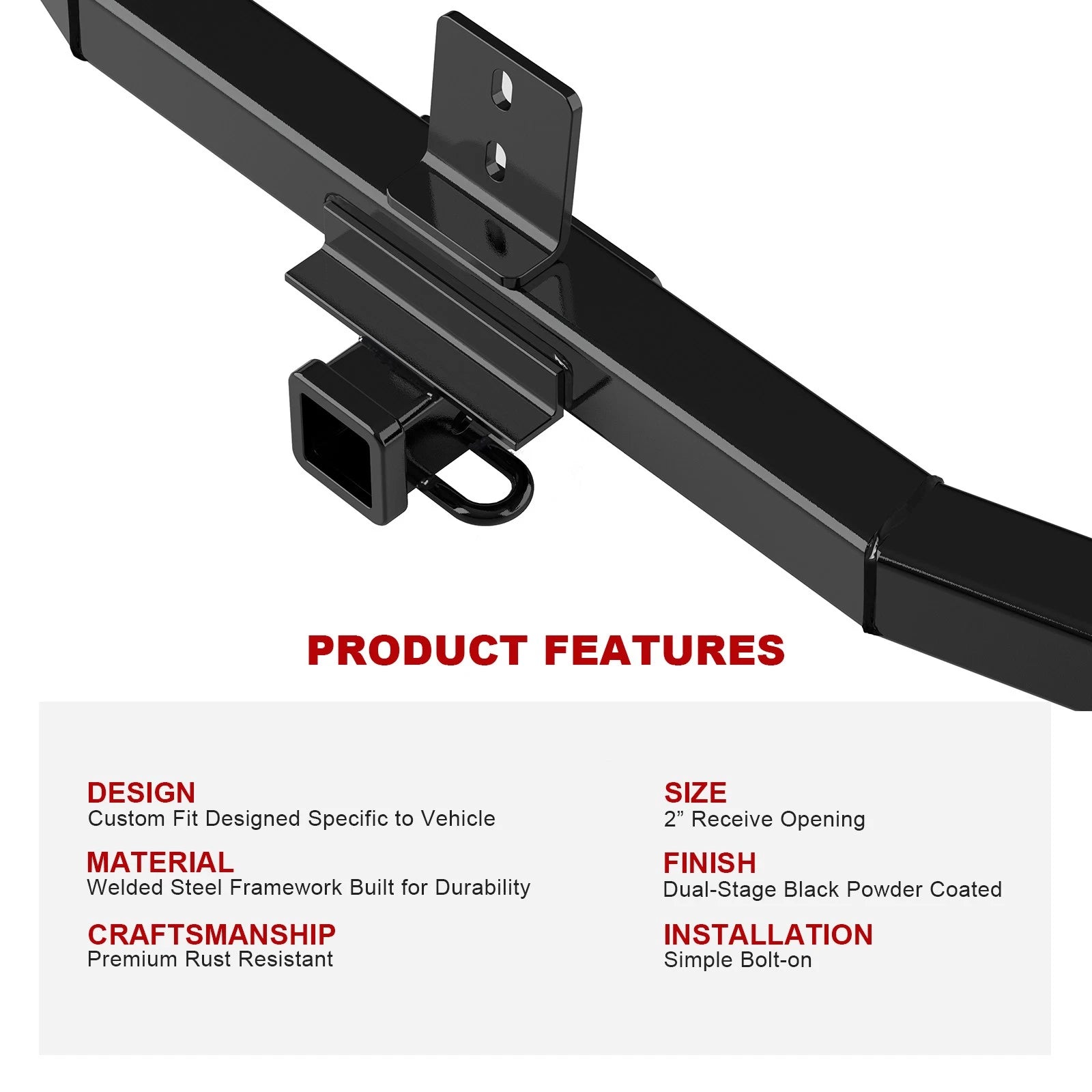 2 Inch Trailer Hitch Receiver for Honda Pilot Acura MDX (2003-2008)