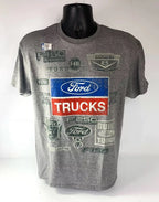 Gray T-Shirt for Ford Trucks Logo with Oval and F-100 (1965–1975)