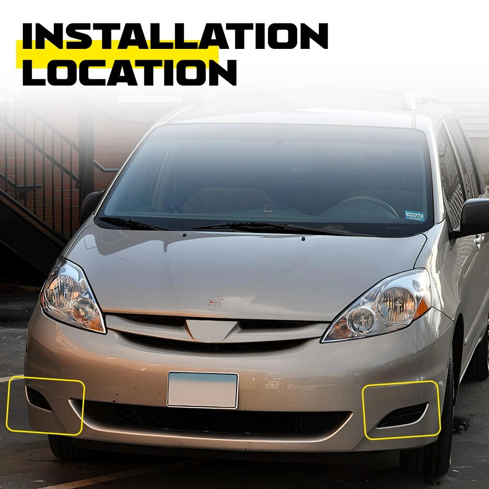Set of 2 Front Bumper Fog Light Covers for Toyota Sienna (2006–2009)