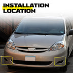 Set of 2 Front Bumper Fog Light Covers for Toyota Sienna (2006–2009)